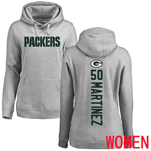 Green Bay Packers Ash Women #50 Martinez Blake Backer Nike NFL Pullover Hoodie Sweatshirts->nfl t-shirts->Sports Accessory